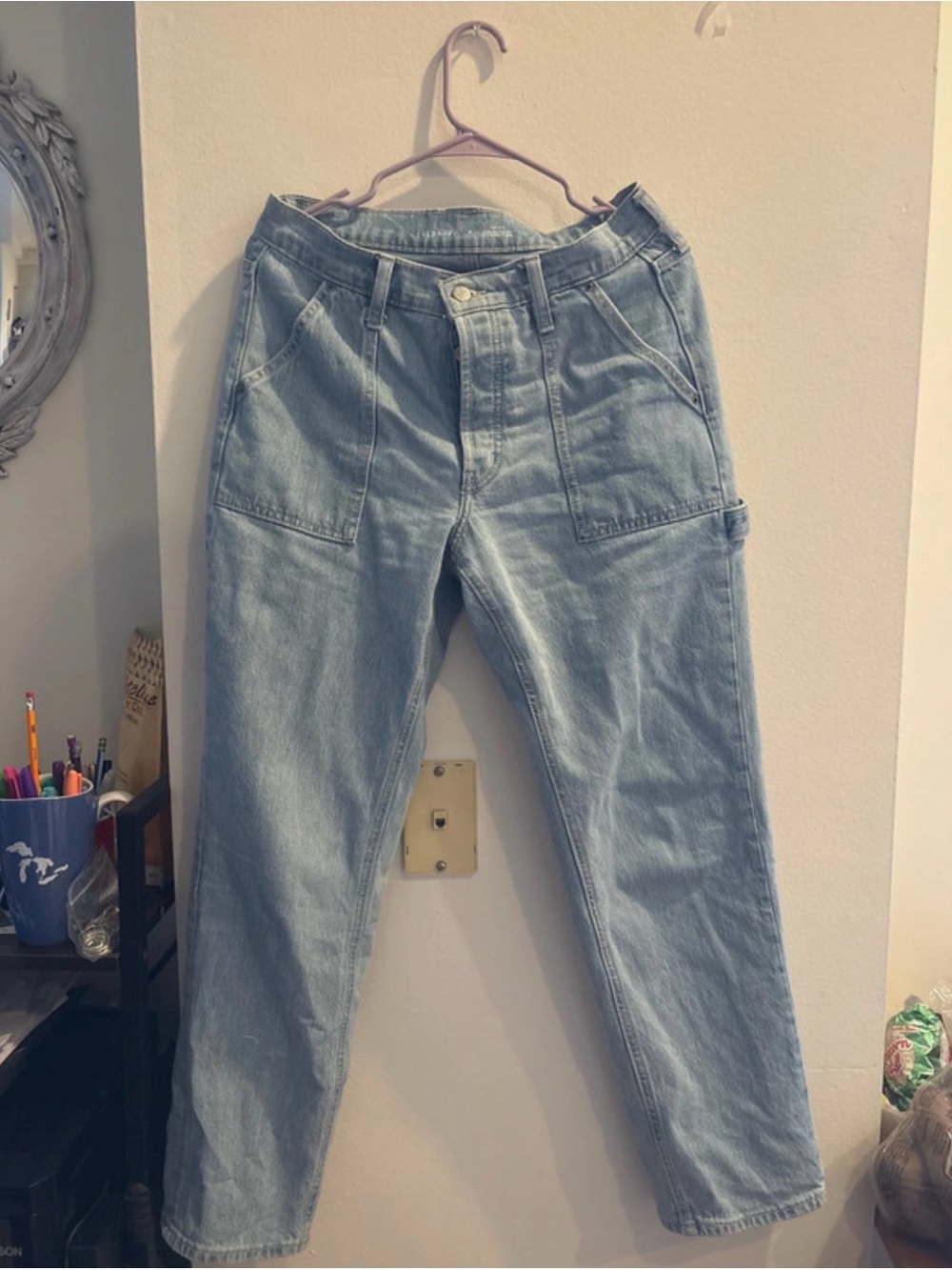 Old Navy Light Blue High-Rise Slouchy Straight-Leg Jeans